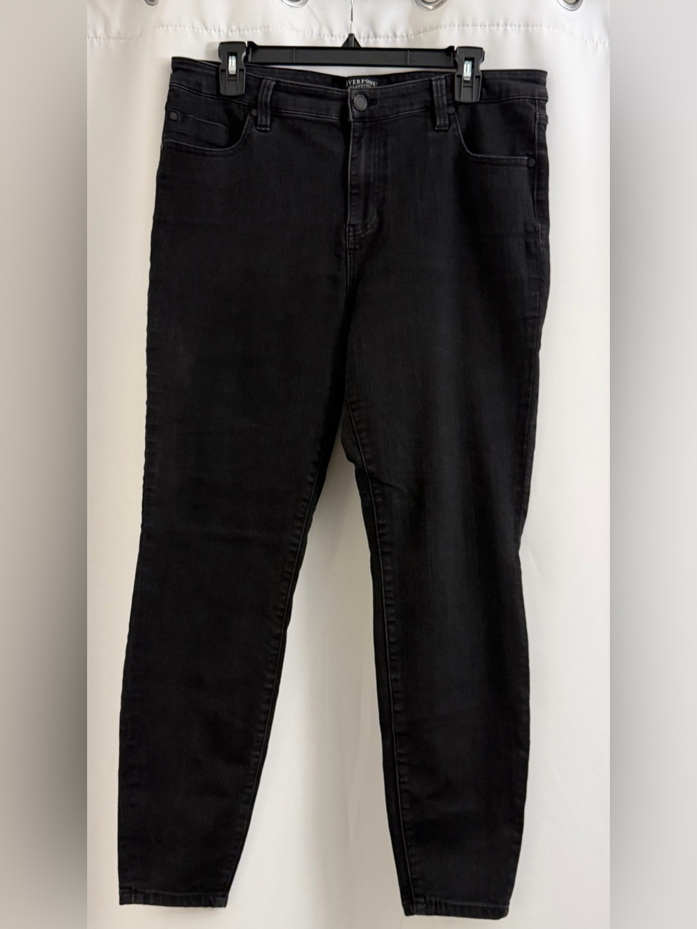 Liverpool Los Angeles Black Jeans with Silver Logo